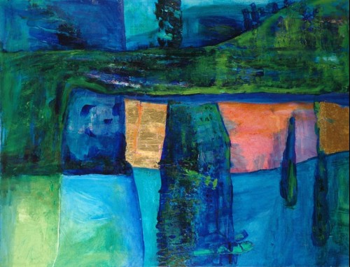 Planète bleue I - 116x95 cm