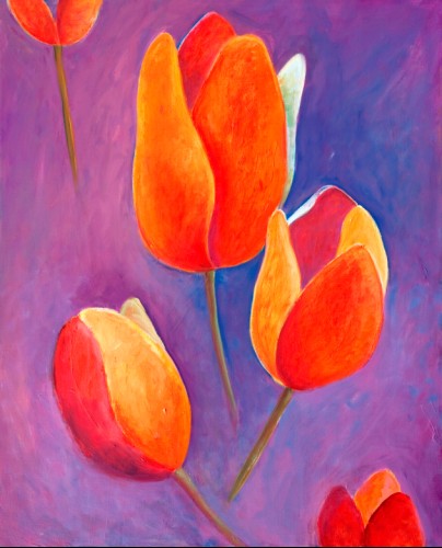 Tulipes oranges - 81x100 cm
