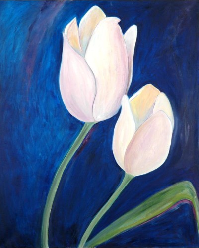 Tulipes blanches - 81x100 cm