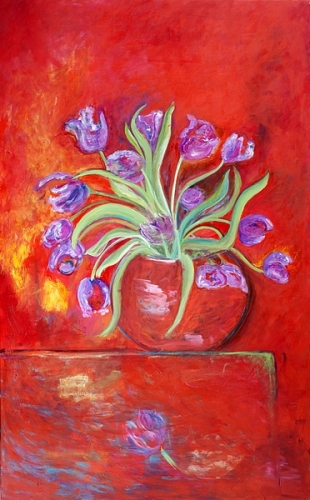 Fond rouge - 100x100 cm