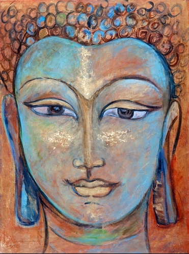 Blue Bouddha - 100x80 cm
